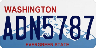 WA license plate ADN5787