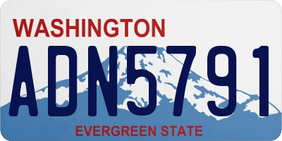 WA license plate ADN5791