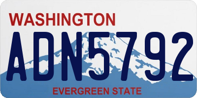 WA license plate ADN5792