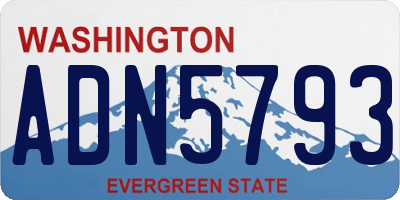 WA license plate ADN5793