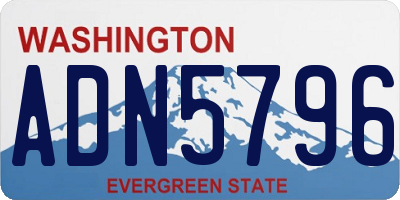WA license plate ADN5796