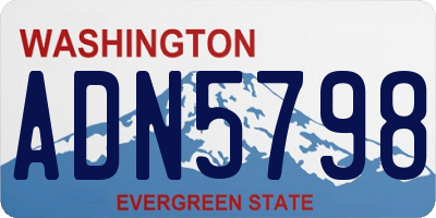 WA license plate ADN5798