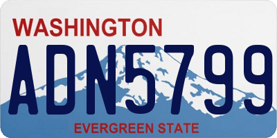 WA license plate ADN5799