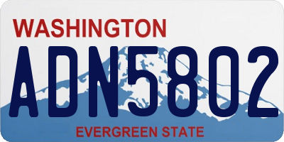WA license plate ADN5802
