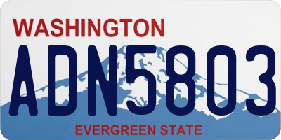 WA license plate ADN5803
