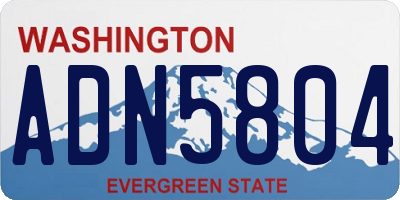 WA license plate ADN5804