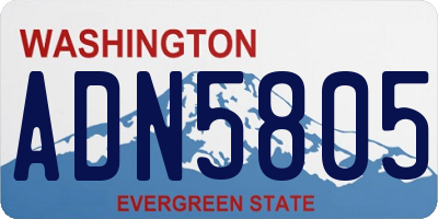 WA license plate ADN5805