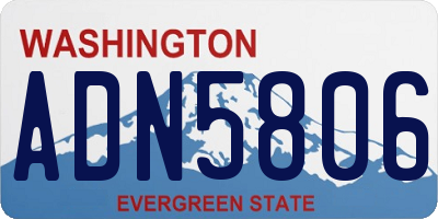 WA license plate ADN5806