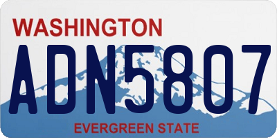 WA license plate ADN5807
