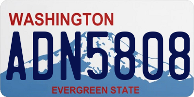 WA license plate ADN5808