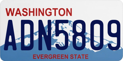 WA license plate ADN5809
