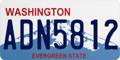 WA license plate ADN5812