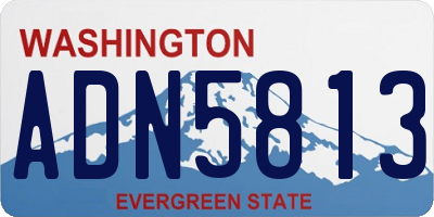 WA license plate ADN5813