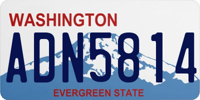 WA license plate ADN5814