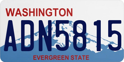 WA license plate ADN5815