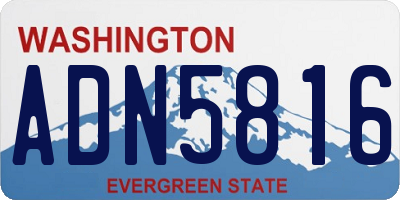 WA license plate ADN5816