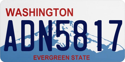 WA license plate ADN5817