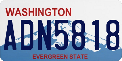 WA license plate ADN5818