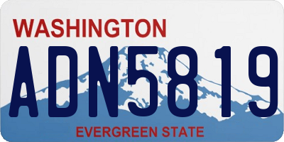 WA license plate ADN5819