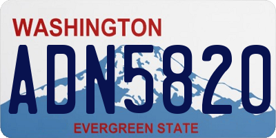 WA license plate ADN5820