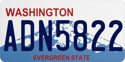 WA license plate ADN5822