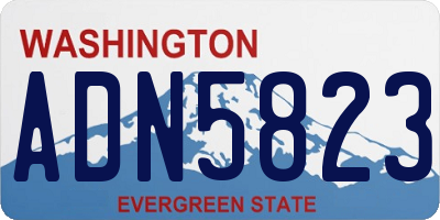 WA license plate ADN5823