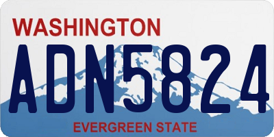 WA license plate ADN5824