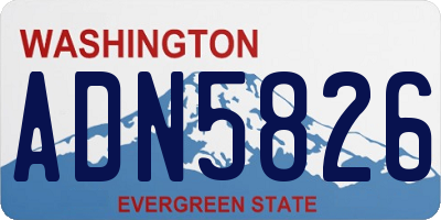 WA license plate ADN5826