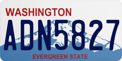 WA license plate ADN5827