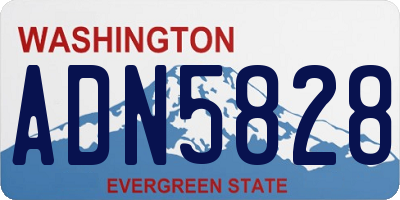 WA license plate ADN5828