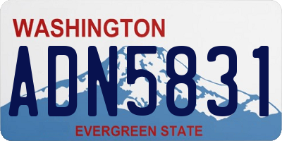 WA license plate ADN5831