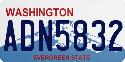 WA license plate ADN5832