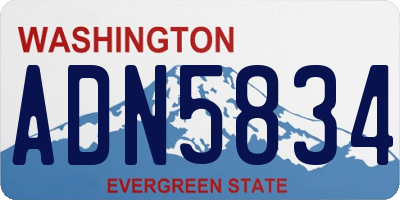 WA license plate ADN5834