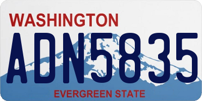 WA license plate ADN5835