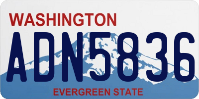 WA license plate ADN5836