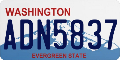 WA license plate ADN5837