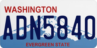 WA license plate ADN5840
