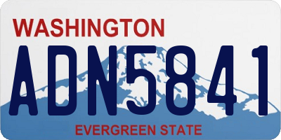 WA license plate ADN5841