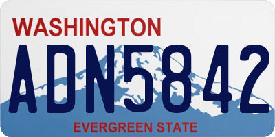 WA license plate ADN5842