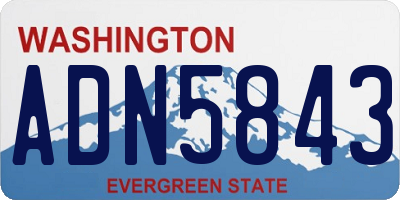 WA license plate ADN5843