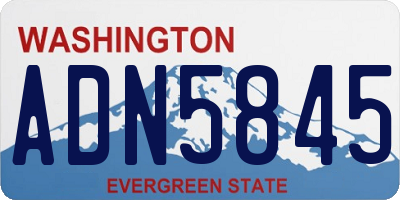 WA license plate ADN5845