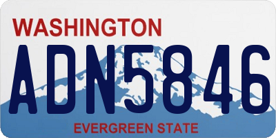 WA license plate ADN5846