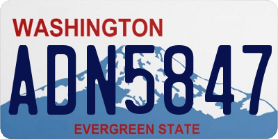 WA license plate ADN5847
