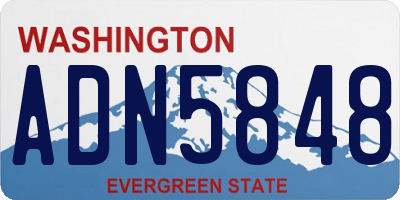 WA license plate ADN5848