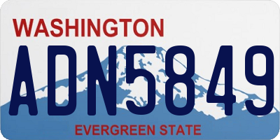 WA license plate ADN5849