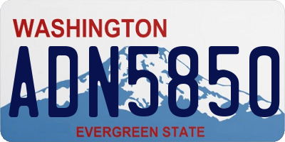 WA license plate ADN5850
