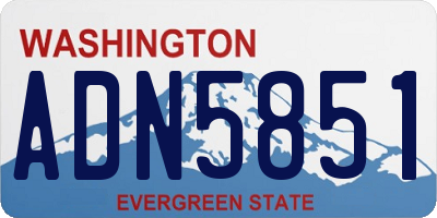 WA license plate ADN5851