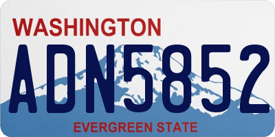 WA license plate ADN5852