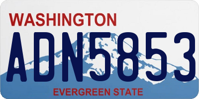 WA license plate ADN5853