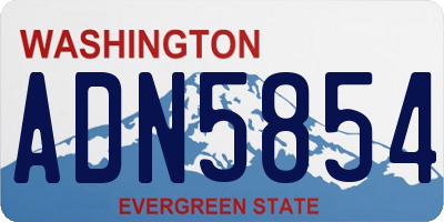 WA license plate ADN5854
